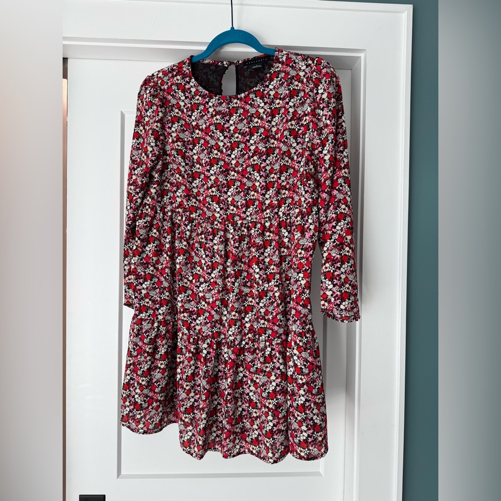 Sanctuary Red and White Bishop Sleeve Mini Sundress